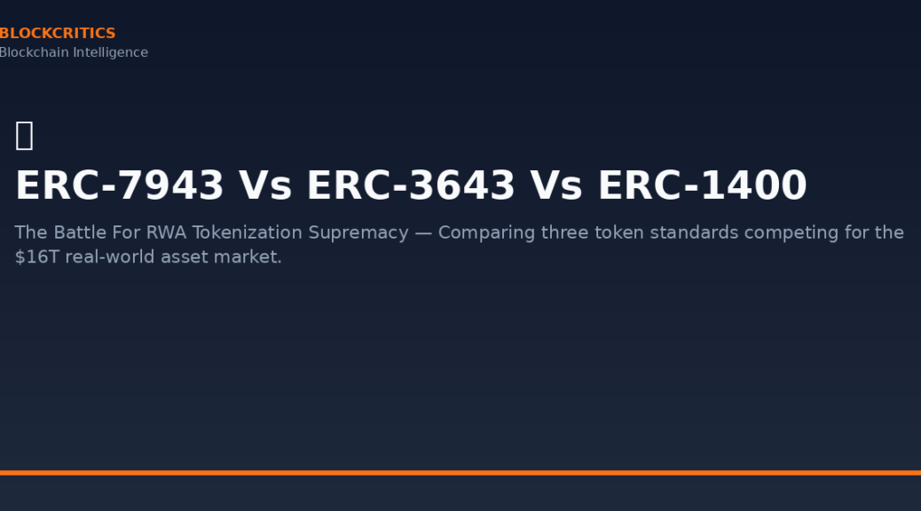 ERC-7943 Vs ERC-3643 Vs ERC-1400: The Battle For RWA Tokenization Supremacy