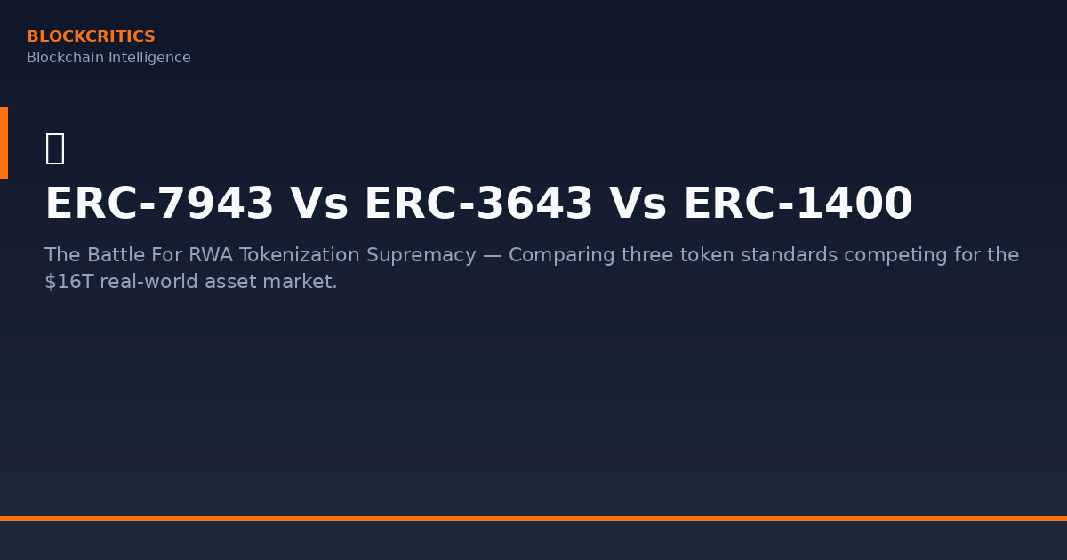 ERC-7943 Vs ERC-3643 Vs ERC-1400: The Battle For RWA Tokenization Supremacy