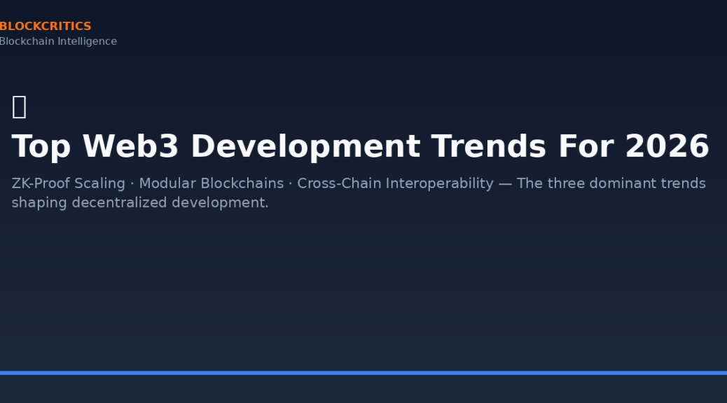 Top Web3 Development Trends For 2026: ZK-Proof Scaling, Modular Blockchains, And Cross-Chain Interoperability