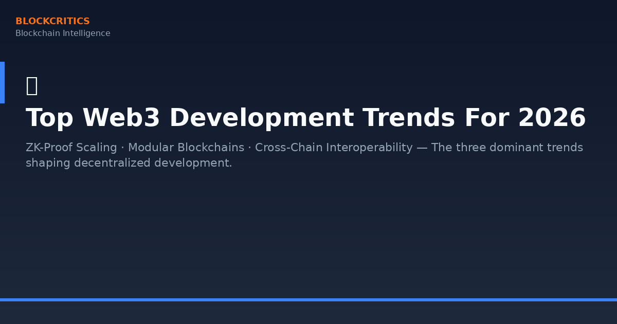 Top Web3 Development Trends For 2026: ZK-Proof Scaling, Modular Blockchains, And Cross-Chain Interoperability