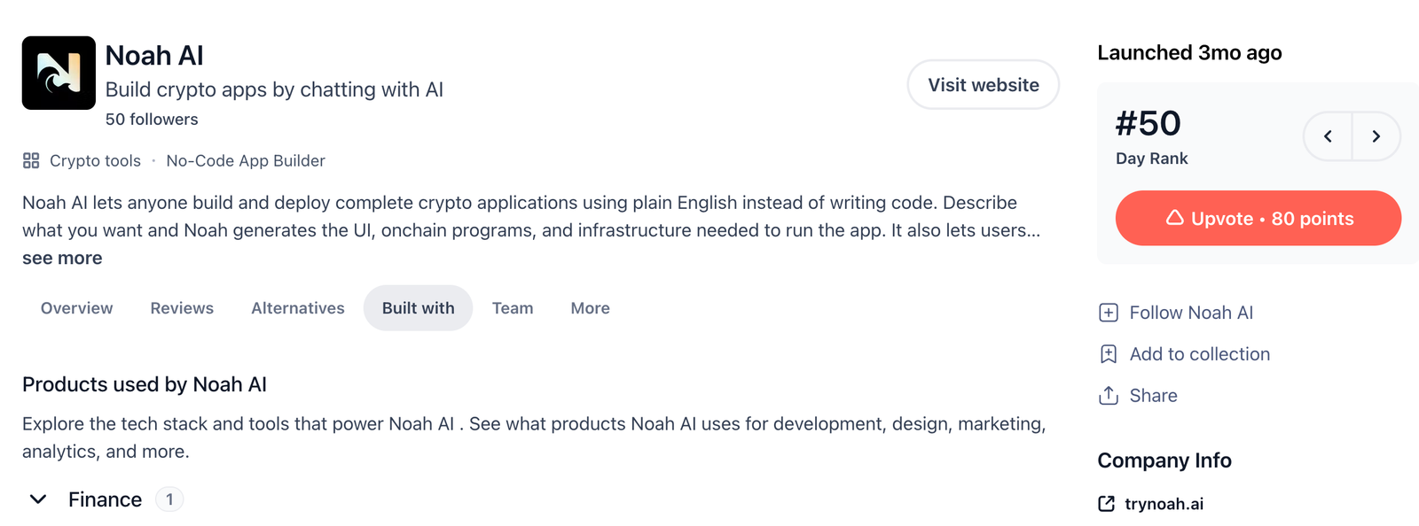 Noah AI on Product Hunt